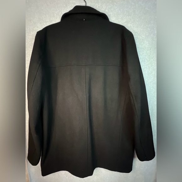 TOMMY HILFIGER Wool Blend Sport Coat  Mens XL Pea Overcoat Winter Warm Black EUC - Picture 5 of 9